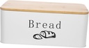 Zerodeko Breathable Bread Box for Kitchen Countertop Carbon Steel Storage Container with Lid Space Saving Bread Bin Stylish Design