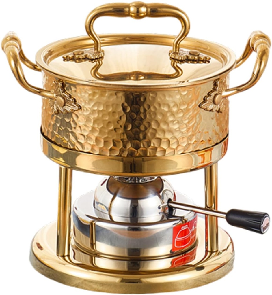 Small Hot Pot Hot Pot Inflatable Gas Stove, Buffet Servers and Warmers Set, Portable Stainless Steel Stove for Parties Restaurant Camping,B