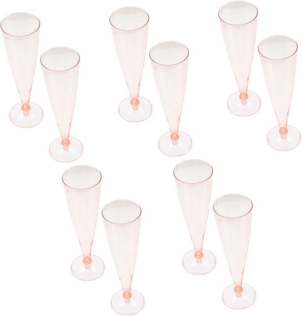 Alipis 10pcs Glitter Disposable Plastic Goblets Lightweight Party Cocktail Glasses for Wedding Banquet Home Use Safe and Practical Red Wine Flutes