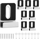 8pcs Metal Mirror Holder Kit, Mirror Clips with Screws Rubber Pads Mirror Hooks Heavy Duty Mirror Hanger Hardware for Frameless Mounting Wall Tile Billboard Display(Silver)