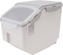 Luqeeg Rice Storage Container, Airtight Sealed Plastic Dry Food Dispenser with Cup, Cereal Containers Storage | Flour Container | Rice Dispenser | Grain Dispenser for Kitchen (Gray 10KG)