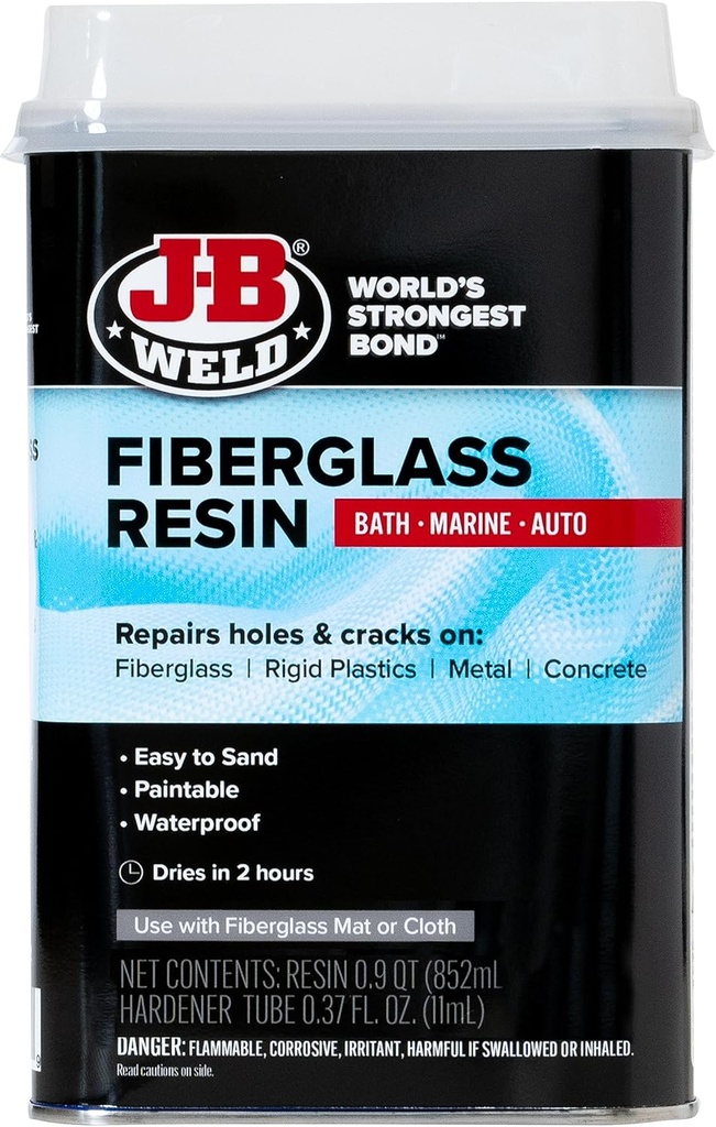J-B Weld Fiberglass Resin - Quart - Bath, Marine & Auto