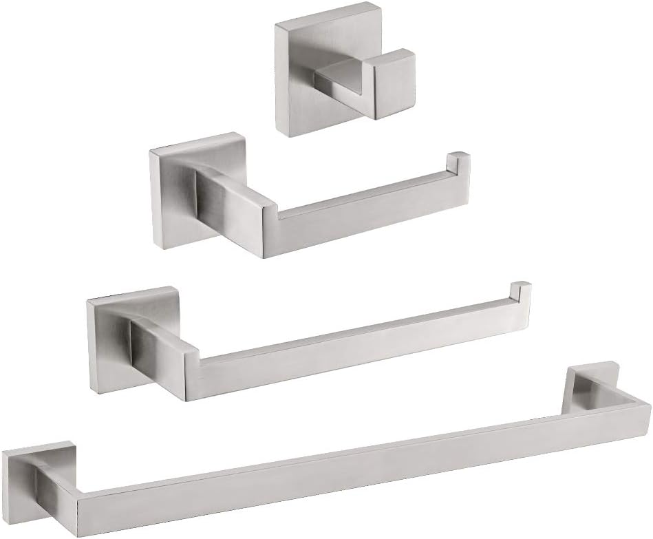 TURS 4 Pieces Bathroom Hardware Accessories Set Brushed Towel Holder Set,Wall Mounted,Premium Stainless Steel.Q7BRP4-40CM