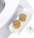 BIDETbidet Left/Right Reversible FRESH WATER DELUXE (NEW Off White Color) Non-Electric Ultra-Slim Toilet Attachment, Ability to SWITCH between Right/Left Hand Side Control with Nozzle Hinged Design.
