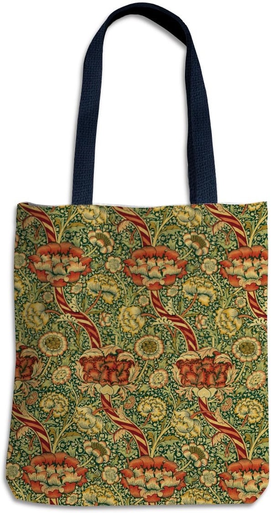 Vintage Flowers Bird Daisy Fruit Tote Bag for Women Girls Floral Blooms Jungle Wild Animals Reusable Grocery Bags