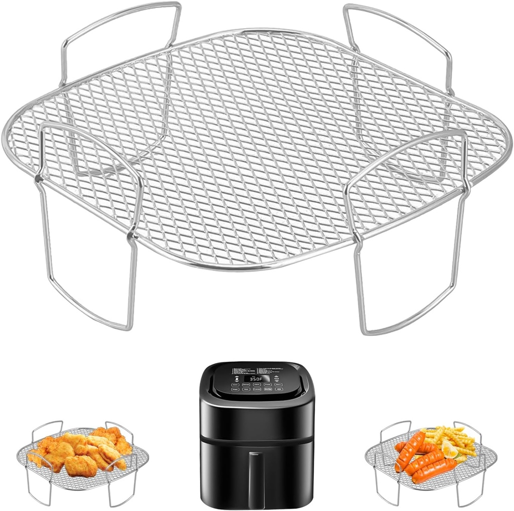Air Fryer Basket for Nuwave Oven, Steel Grill Basket, Non-stick Mesh Basket Set, Air Fryer Tray Wire Rack Roasting Basket