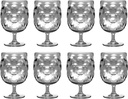 QG Clear Light Grey Stackable 12 fl oz. Acrylic Plastic Drinking Glass Tumbler Set of 8