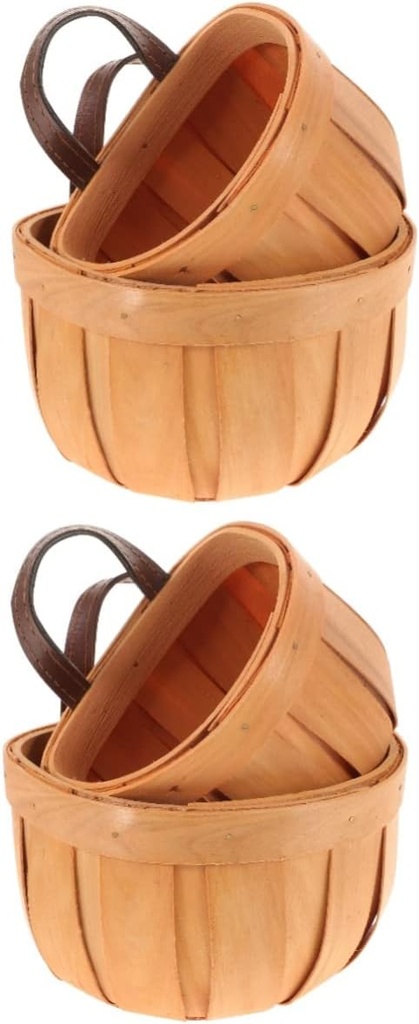 Alipis 4pcs Woven Wall Hanging Decor Fruit Basket for Kitchen Storage Organizer Decor