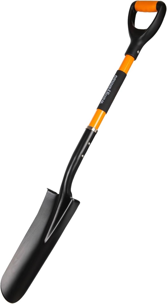 Spade Shovel,Transplanting Spade，Drain Spade,Spade Shovels for Digging,Sharp Shooter Shovel or Spade, D-Grip,Fiberglass Handle Heavy Duty (Drain Spade)