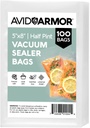 Avid Armor Small Pint Size Vacuum Sealer Bags, Vac Seal Bags for Food Storage, Meal Saver Freezer Vacuum Sealer Bags, Sous Vide Bags Vacuum Sealer, Non-BPA, 5 x 8 inches, Pack of 100