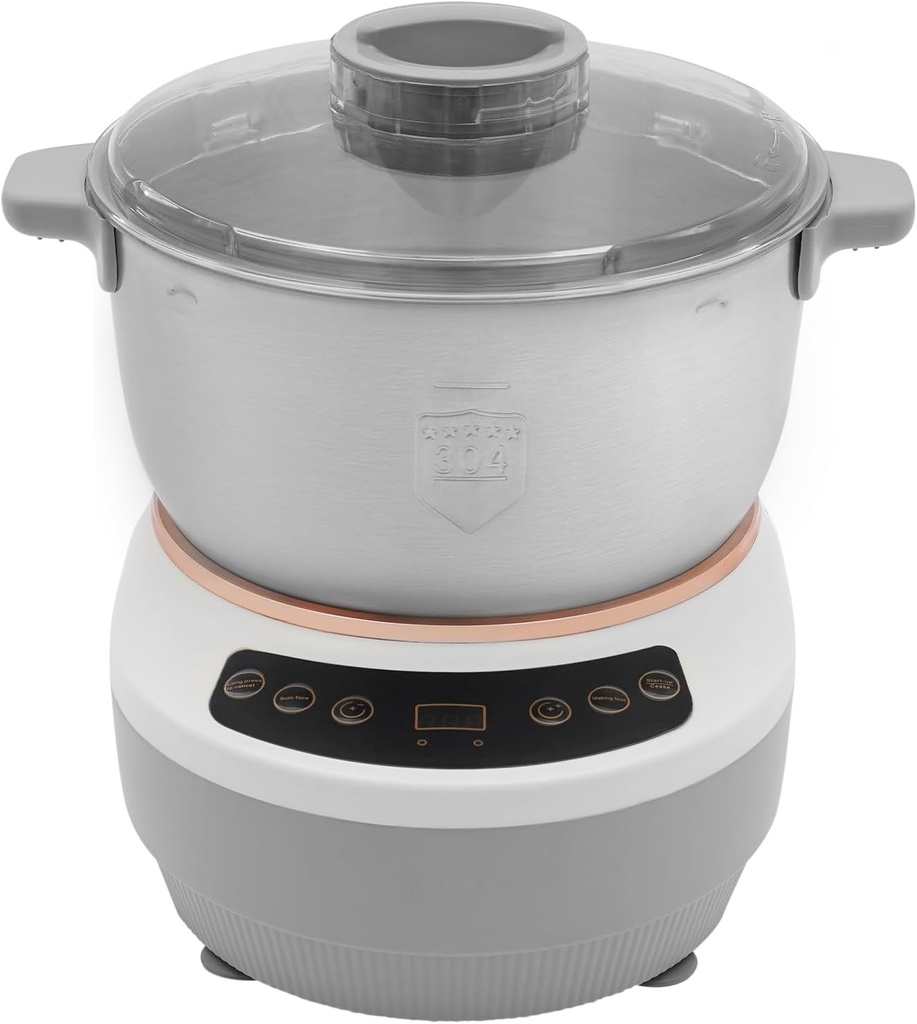 Electric Dough Maker with Ferment Function, Microcomputer Timing, Face-up Touch Panel, 5.3Qt, 304 Stainless Steel