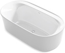 KOHLER 95334-0 Spectacle 65-3/4-Inch x 34-Inch Oval Freestanding Bath with center offset toe-tap drain, White