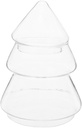 ABOOFAN Clear Glass Candy Box 220ml Christmas Tree Shaped Sweet Cookie Jar Xmas Favor Boxes Chocolate Treat Holder Container for Christmas Party Decorations