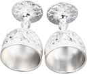 Vintage Chalice Goblet, 2Pcs Zinc Alloy Embossed Wine Cup Retro Wine Glasses Decoration Wine Goblet for Home Restaurant Cafes Bars Party Wedding (Silver White)