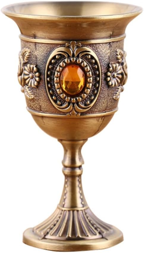 30ml Mini Wine Goblet Spirits Cup Engraved Alloy Retro Liquor Tumbler Wedding Home Decoration