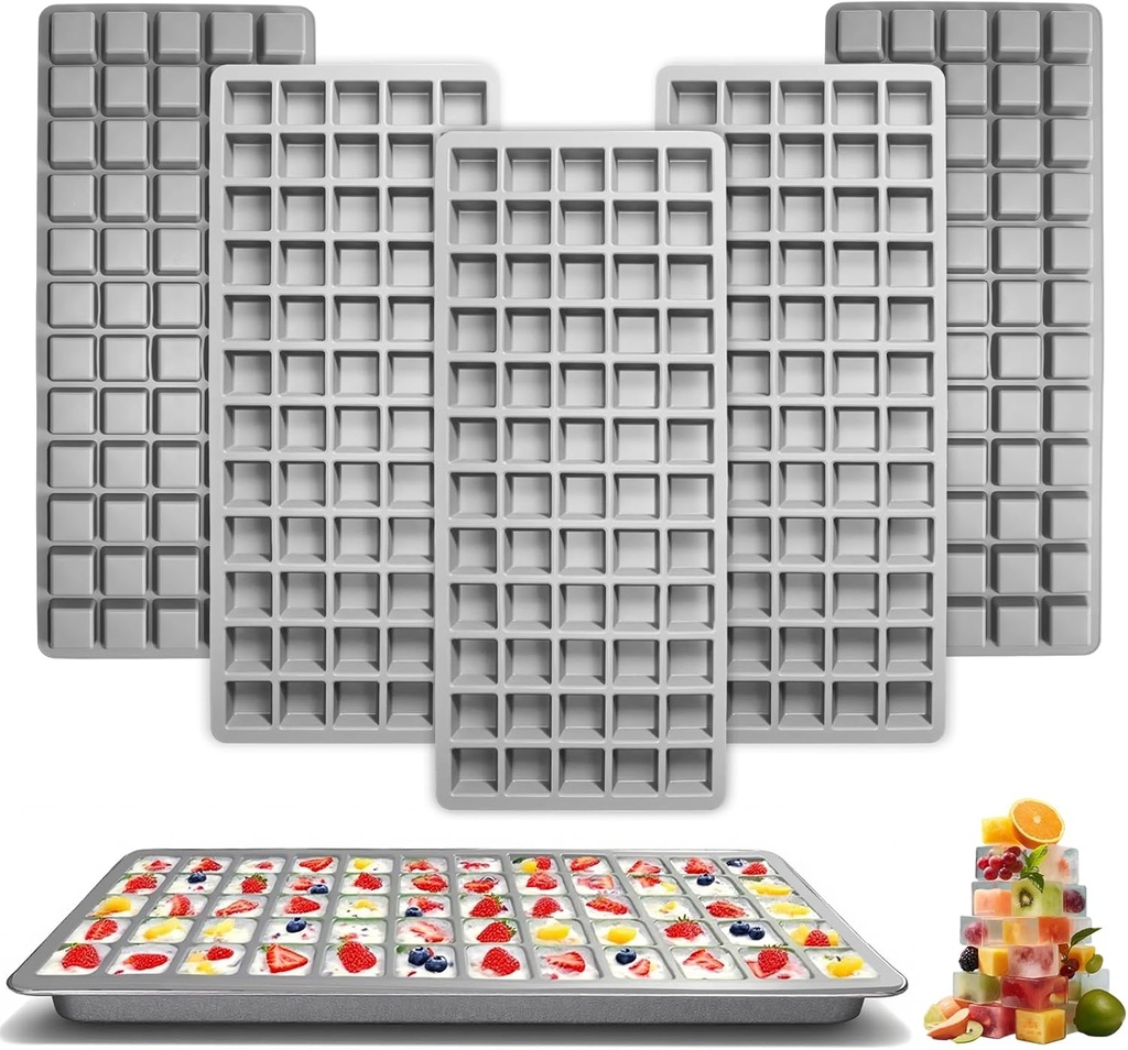 5 Pcs Silicone Food Molds for Harvest Right Freeze Dryer Medium Trays, Non-Stick Square Cube Dividers Food Mold for Ice Fruits Candy Chocolate Vegetable Freeze Drying Accessories