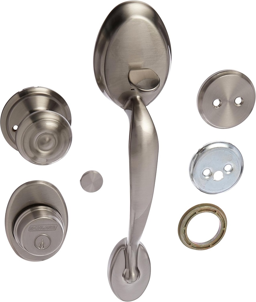 SCHLAGE F92PLY619 F92-PLY Plymouth Dummy Exterior Handleset from The F-Series, Satin Nickel