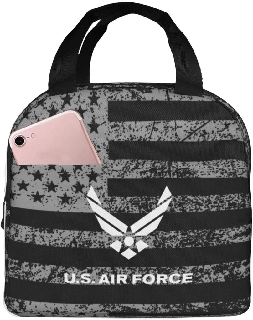 Us Air Force USAF Lunch Bag for Men Adults Insulated Lunch Box, Leakproof Cooler Food Containers Reusable High Capacity Lunch Tote Bags for Work/Travel/Office