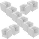 Happyyami 20Pcs Small Cupcake Boxes with Window Dessert Packing Cases for Weddings Birthdays and Parties for Chocolate Cake Muffins and White Paperboard Design