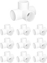 QWORK 1-1/2" PVC Fitting Elbow, 10 Pack 4 Way Furniture Grade PVC Fitting Connector, for Building Furniture and PVC Structures, White