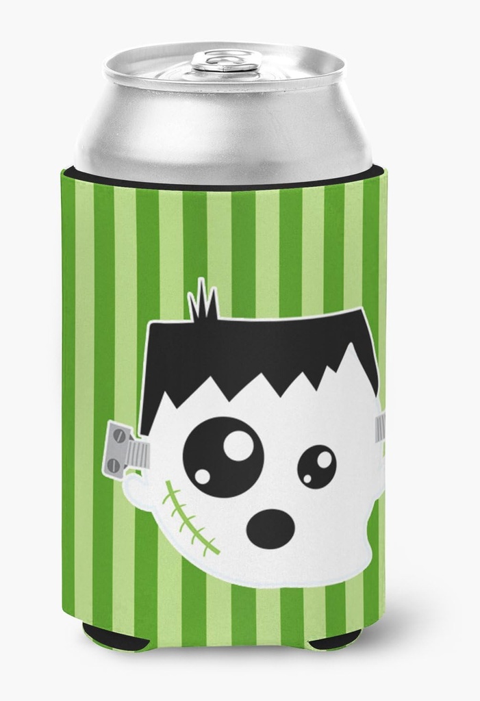 Caroline's Treasures BB6958CC Halloween Ghost Frankenstein Can or Bottle Hugger Cooler Washable Drink Sleeve Collapsible Beverage Insulated Holder, Can Hugger, Multicolor