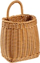 OSKOE Hanging Planter Basket Farmhouse Wall vase Farmhouse Kitchen Wall Basket Wicker Hanging Flower Basket Wall Hanging Fruit Round Wicker Baskets (Color : Light Brownx4pcs, Size : 24.5X15.5CMx2pcs)