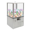 Vending Machine, 25-Cent Coin Operated Capsule Vending Machine Commercial Gumball Machine Big Candy Vending Machine Mini Dispenser Prize Machine for Game Stores, Retail Stores (White)