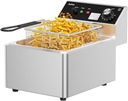 Commercial Deep Fryer 10.56Qt Countertop Fryers 1.0mm Thickened Stainless Steel 1700W Electric Immersion Deep Fryer with Basket Adjustable Temperature for Home Kitchen Restaurant