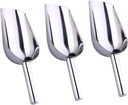 3pcs Stainless Steel Ice Scoops Ergonomic Handle for Easy Use for Ice Dog Food Flour More for Kitchen Bar Restaurant Applications