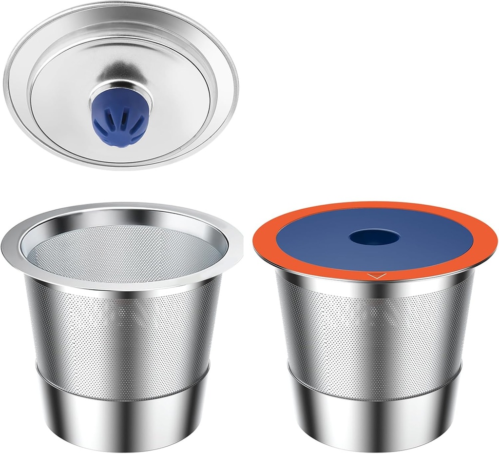 2 PACK Stainless Steel Reusable K Cups for Keuring 2.0 and 1.0, Reusable Coffee Pods for Coffee Maker, Sturdy Refillable K Cup,Permanent Filter