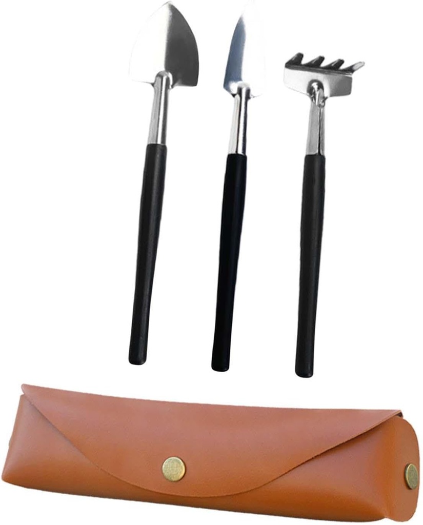 Mini Gardening Tools Hand Spade Rake Trowel Clearing Weeds Multifunctional for Indoor Planting Garden Yard Outdoor, Black