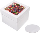 Cake Boxes,3 Pack Clear Tall Cake Box 10x10x8 Inches with Cake Boards, White Bakery Boxes with Large Window,Ideal for Mother's Day,Wedding,Birthday&Party