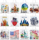 Paterr 12 Pcs City Souvenirs Gifts New York Tote Bag Bulk San Francisco Canva Tote Boston Chicago Souvenirs for Women Travel