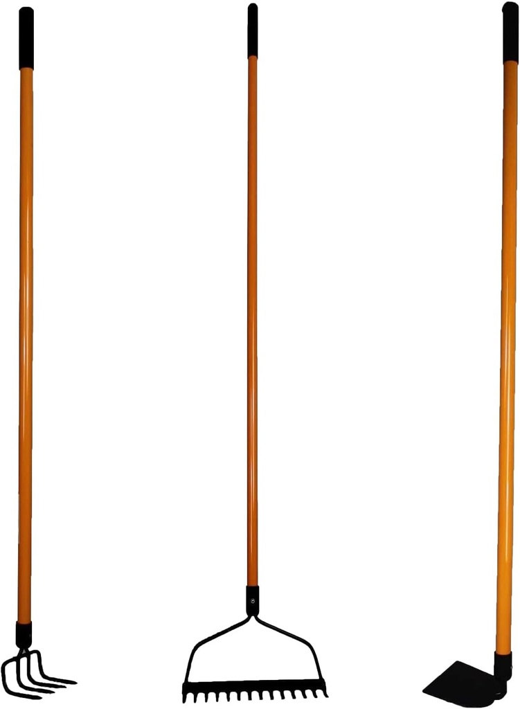 Ashman Various Assorted Garden Rakes (3 Pcs) – 2 Bow Rake, and 1 Garden Hoe – Premium Quality Multipurpose Assorted Shovels with Strong Build.