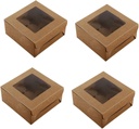 KICHOUSE 10pcs Kraft Paper Cupcake Box Containers Insert Cavity Design for Standard and Jumbo Bakery Dessert Carriers for Home and Shop Use