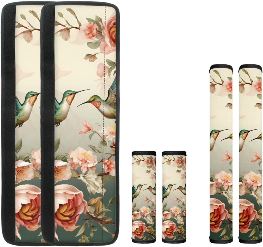 DISNIMO Floral Hummingbird 6 Pieces Refrigerator Door Handle Cover Set Washable, Kitchen Appliance Gloves for Ovens Stove Microwaves Dishwasher Refrigerator Replacement Handles