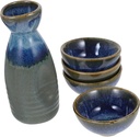 Cabilock 1Set Ceramic Sake with Pot Assorted Color Cups Multi Use Sake Serving for Home Bars and Restaurants Japanese Style Drinkware