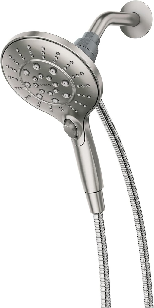 Moen 26112SRN Engage Spot Resist Brushed Nickel Six-Function Removable Handheld Showerhead with Magnetic Docking System, 5.5-Inch