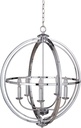 Craftmade 40135-CH Berkeley Globe Foyer Pendant Lighting, 5-Light 300 Watts (26"W x 30"H), Chrome
