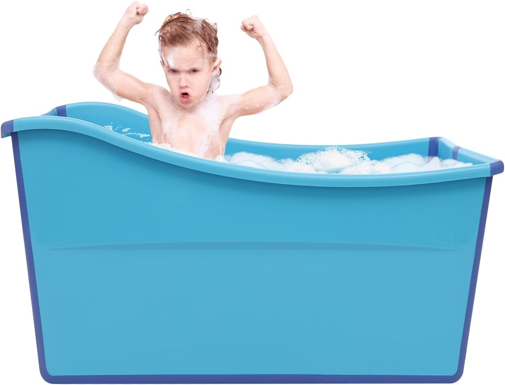 Large Foldable Bathtub, Portable Bath Tub Lightweight Bathtub Collapsible Shower Tub Freestanding Rectangle Bathtub Folding Bathtub for Household