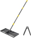 Lawn Leveling Rake, Heavy Duty 30"x10" Foldable Leveler Plate, 6FT Adjustable Stainless Steel Leveling Rake, Reinforced Welds Level rake for Soil, Dirt, Ground, Yard, Top Dressing, Landscaping