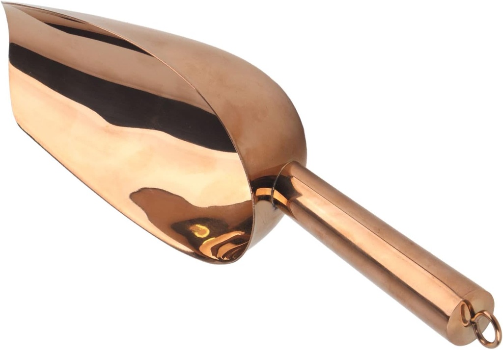 ZJchao Ice Scoop, Stainless Steel Ice Bucket Scoop, U Shaped Ice Scooper, Multipurpose Food Scoop Ice Cube Scoop Popcorn Scoop with Hanging Circle for Ice Bucket, Sugar, Flour, Pet Food