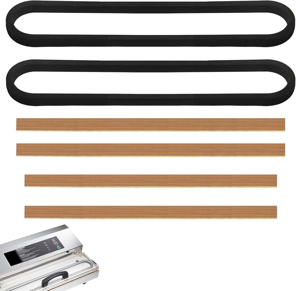 Vacuum Sealer Parts for Weston Pro-Series Compaitble with Weston Pro-2100 & 2300 & Pro-2200 Vacuum Sealer Pro Series, Including 2 Pcs Oval Vacuum Chamber Seals and 4 Pcs Seal Bar Tapes