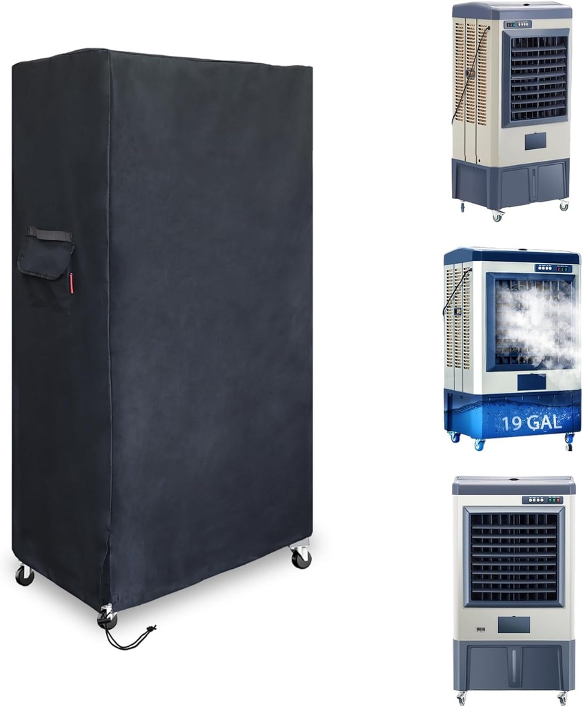 Outdoor Swamp 600D Heavy Duty Cooler Cover, Evaporative Air Cooler&Portable Air Conditioners Cover Fits Hessaire,Uthfy,AKIRES,Honeywell,Mountman,Air Choice,ROVSUN (33" × 22" × 59")