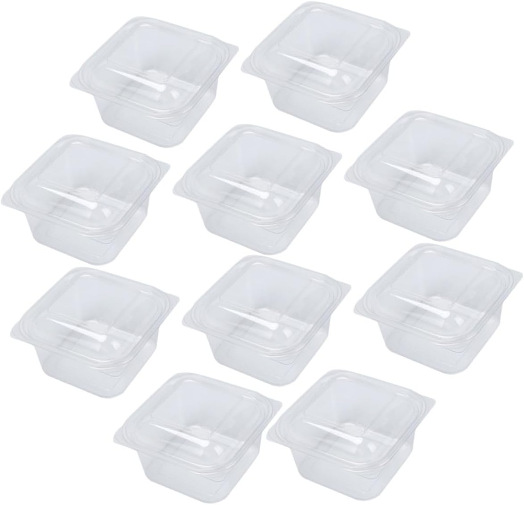 Cabilock 10pcs Clear Cake Box Transparent Bakery Container for Muffins Desserts and Snacks for Parties Cafes and Banquets Safe and Packaging