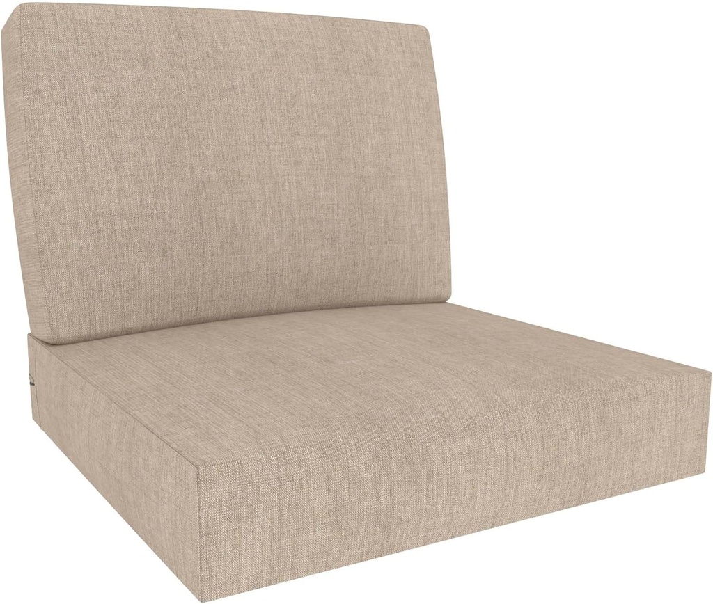 Covers & All Sunbrella Outdoor Cushions, Deep Seat Cushion Set, 24" x 24" Seat & Back Cushions, 5" Thick Foam Patio Cushions, Water-Repellent & UV Fade Resistant Patio Furniture Chair Cushions