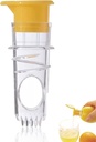 Lemon Squeezer - Manual Citrus Juicer with Screw-Top Lid & Built-In Filter, Dual-Use Lime/Lemon Press for Cocktails, Portable Hand Juicer (Yellow)
