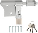 Alise 6 Inch Slide Bolt Gate Latch, Door Lock with Padlock Set, Heavy Duty Stainless Steel Barrel Bolts Safety Door Lock for Wooden Fence, Outdoor Fence,Shed Door Brushed Finish