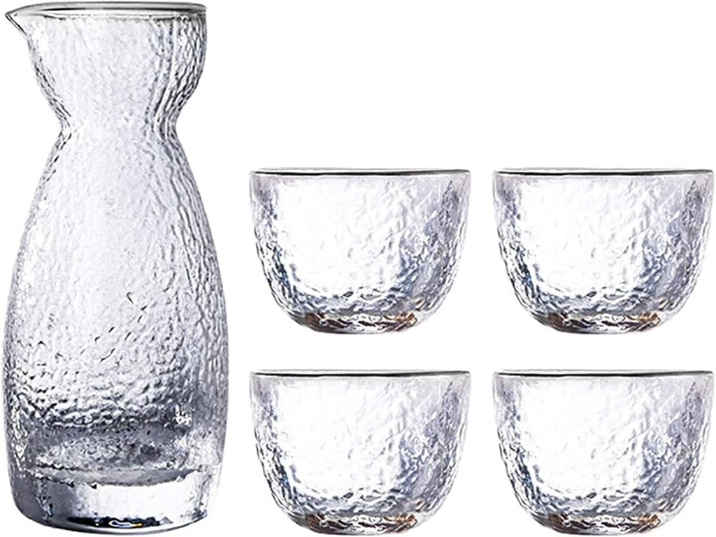 Sake wine set, wine glass,Sake Cup Set Wine Cups Whiskey Decanter Set of 2/4 Glass Cups Whiskey Sake Bottle Glass Sets Wine Set Small Sake Cup Shochu Pot Liqueur Gift Set,Home Decor/Gold/2Cups ( Color