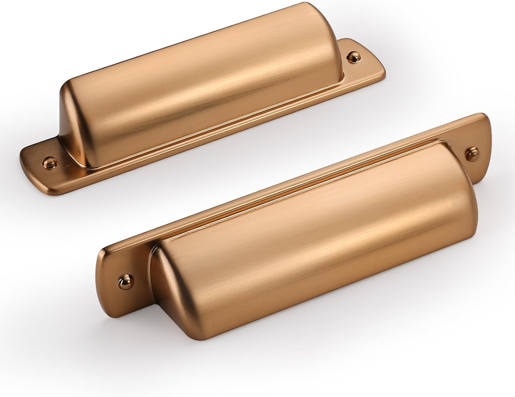 Asidrama 10 Pack 3 Inch(76mm) Champagne Bronze Kitchen Cabinet Handles, Cabinet Cup Pulls Kitchen Cabinet Hardware for Cupboard Drawer Pulls
